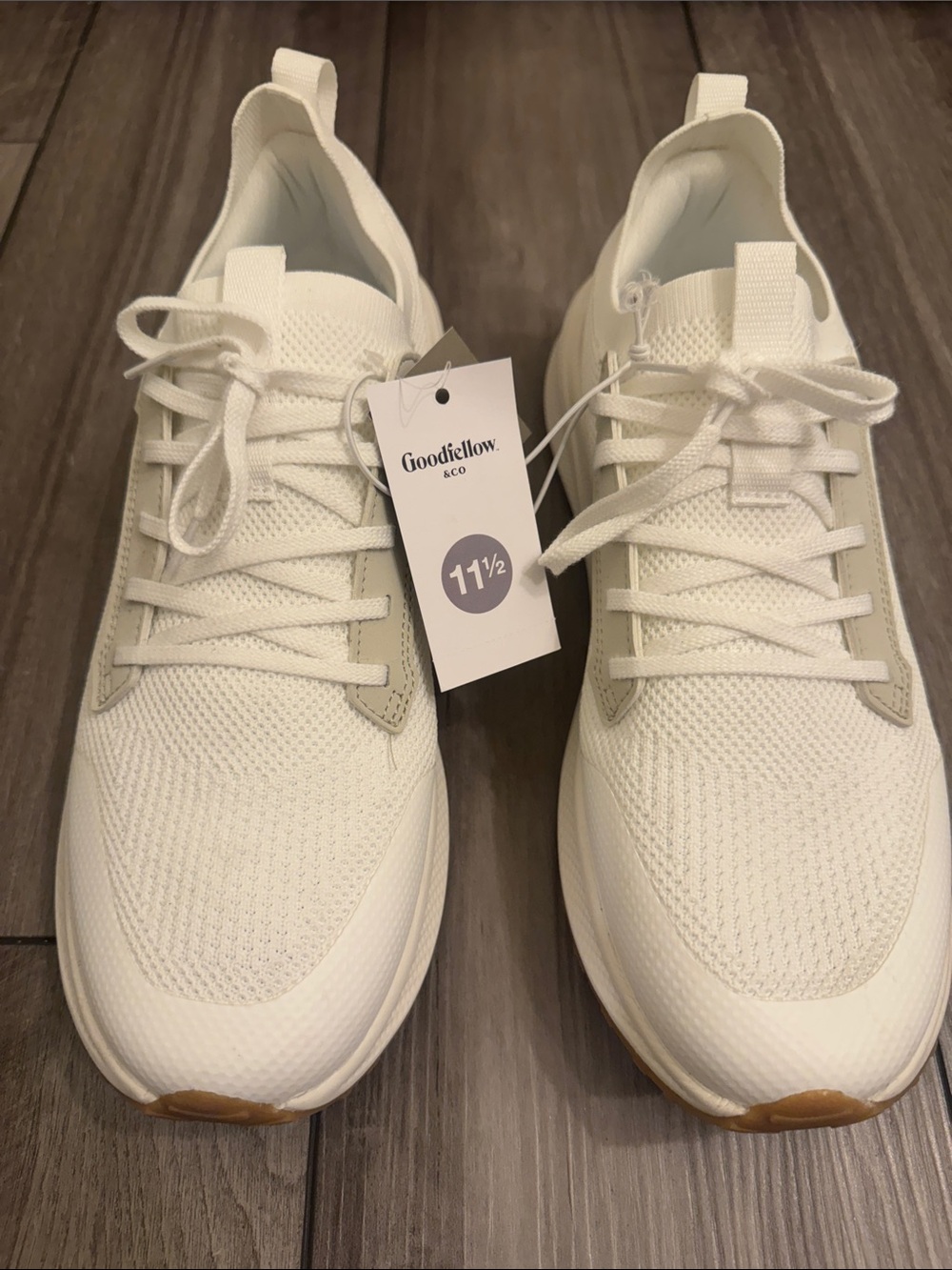 Goodfellow & Co Men's Off-White Knit Lace-Up Sneakers